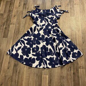 Sucrefas Blue Floral A-Line Dress Size XL